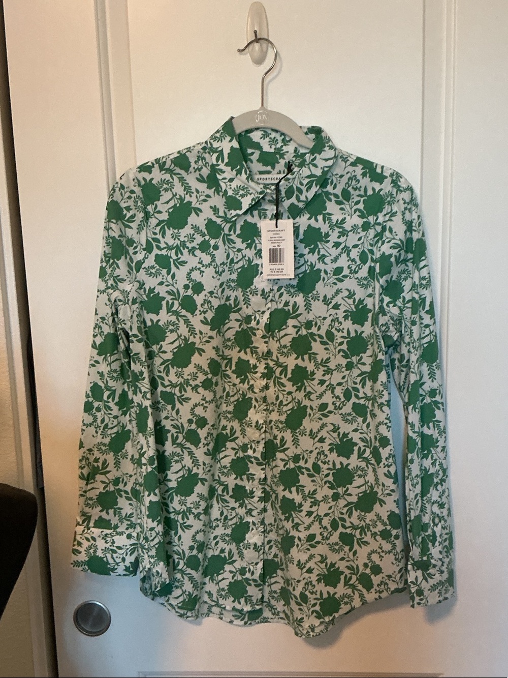 Sportscraft Floral Georgina White Button-Down Shirt 10 NWT